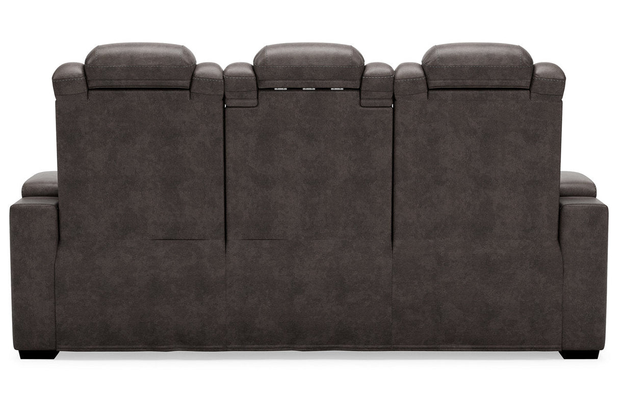 HyllMont Gray Power Reclining Sofa