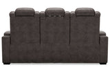 HyllMont Gray Power Reclining Sofa