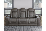 HyllMont Gray Power Reclining Sofa, Loveseat and Recliner