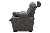 HyllMont Gray Power Reclining Sofa