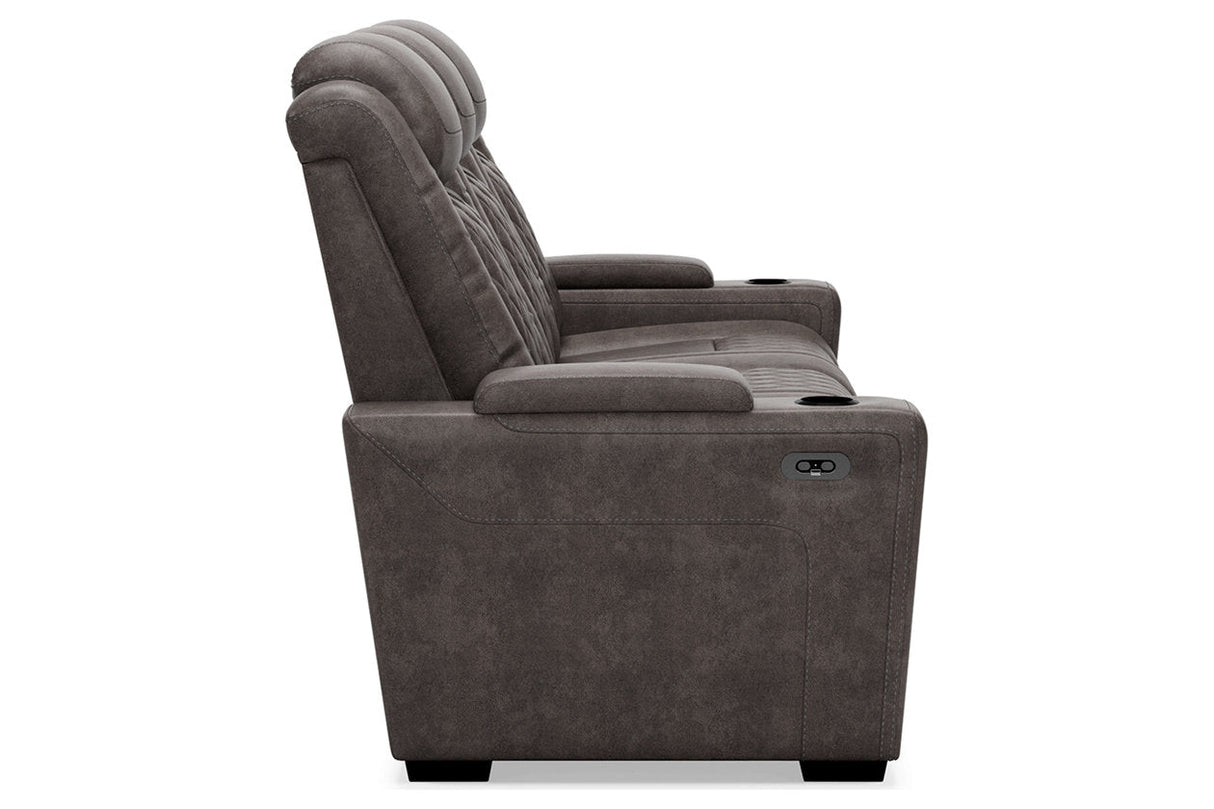 HyllMont Gray Power Reclining Sofa