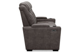 HyllMont Gray Power Reclining Sofa