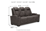 HyllMont Gray Power Reclining Sofa and Power Recliner