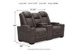 HyllMont Gray Power Reclining Loveseat and Power Recliner