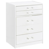 Danbury White High Gloss 3-drawer Makeup Vanity & Stool Set
