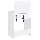 Danbury White High Gloss 3-drawer Makeup Vanity & Stool Set