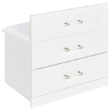 Danbury White High Gloss 3-drawer Makeup Vanity & Stool Set