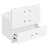 Danbury White High Gloss 3-drawer Makeup Vanity & Stool Set