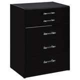 Danbury Black High Gloss 3-drawer Makeup Vanity & Stool Set