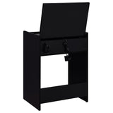Danbury Black High Gloss 3-drawer Makeup Vanity & Stool Set