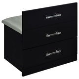 Danbury Black High Gloss 3-drawer Makeup Vanity & Stool Set