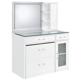 Flora White High Gloss 2-drawer Vanity Set with LED Mirror