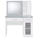 Flora White High Gloss 2-drawer Vanity Set with LED Mirror