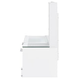 Flora White High Gloss 2-drawer Vanity Set with LED Mirror