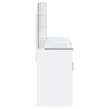 Flora White High Gloss 2-drawer Vanity Set with LED Mirror