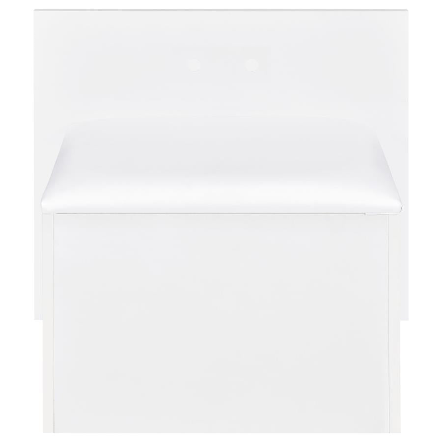 Flora White High Gloss 2-drawer Vanity Set with LED Mirror