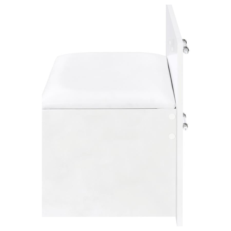 Flora White High Gloss 2-drawer Vanity Set with LED Mirror