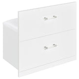 Flora White High Gloss 2-drawer Vanity Set with LED Mirror
