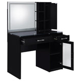 Flora Black High Gloss 2-drawer Vanity Set with LED Mirror