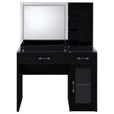 Flora Black High Gloss 2-drawer Vanity Set with LED Mirror