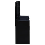 Flora Black High Gloss 2-drawer Vanity Set with LED Mirror