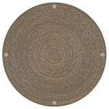 Halden Light Brown Round Woven Seagrass Accent Side Table