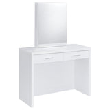 Bunbury White Makeup Vanity Table Set Storage Mirror and Stool