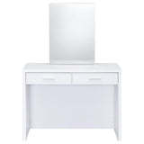 Bunbury White Makeup Vanity Table Set Storage Mirror and Stool
