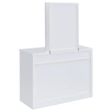 Bunbury White Makeup Vanity Table Set Storage Mirror and Stool