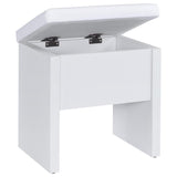 Bunbury White Makeup Vanity Table Set Storage Mirror and Stool