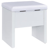 Bunbury White Makeup Vanity Table Set Storage Mirror and Stool