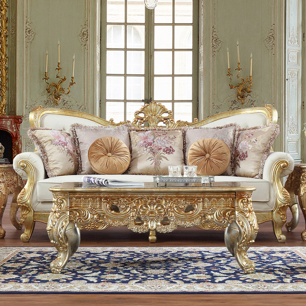 Homey Design HD-93630 Metallic Antique Gold Sofa