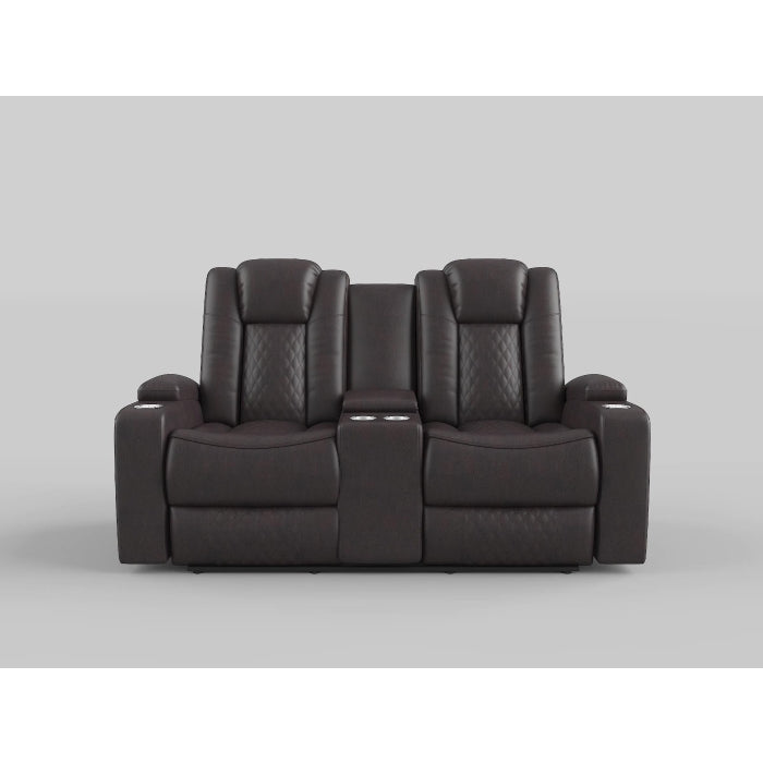 Caelan Dark Brown Power Double Reclining Loveseat