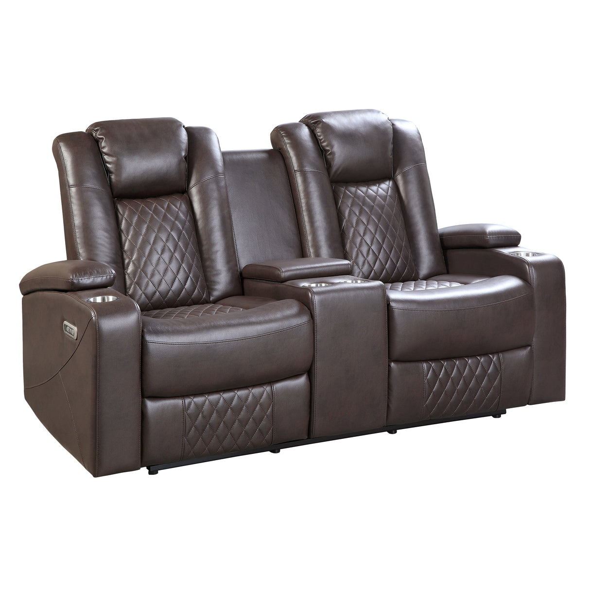 Caelan Dark Brown Power Double Reclining Loveseat