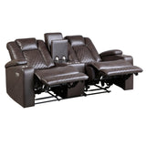 Caelan Dark Brown Power Double Reclining Loveseat