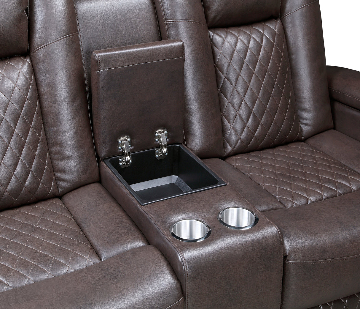 Caelan Dark Brown Power Double Reclining Loveseat