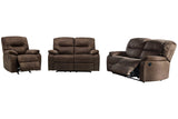 Bolzano Coffee Reclining Sofa and Loveseat with Recliner