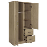Cassara 2-door Bedroom Wardrobe Storage Cabinet Armoire Latte