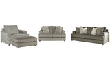 Soletren Ash Sofa and Loveseat with Chair and Ottoman