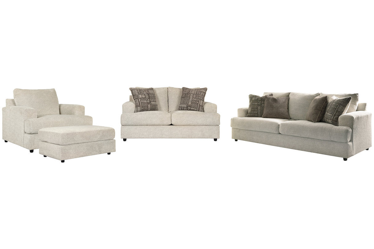 Soletren Stone Sofa, Loveseat, Oversized Chair and Ottoman