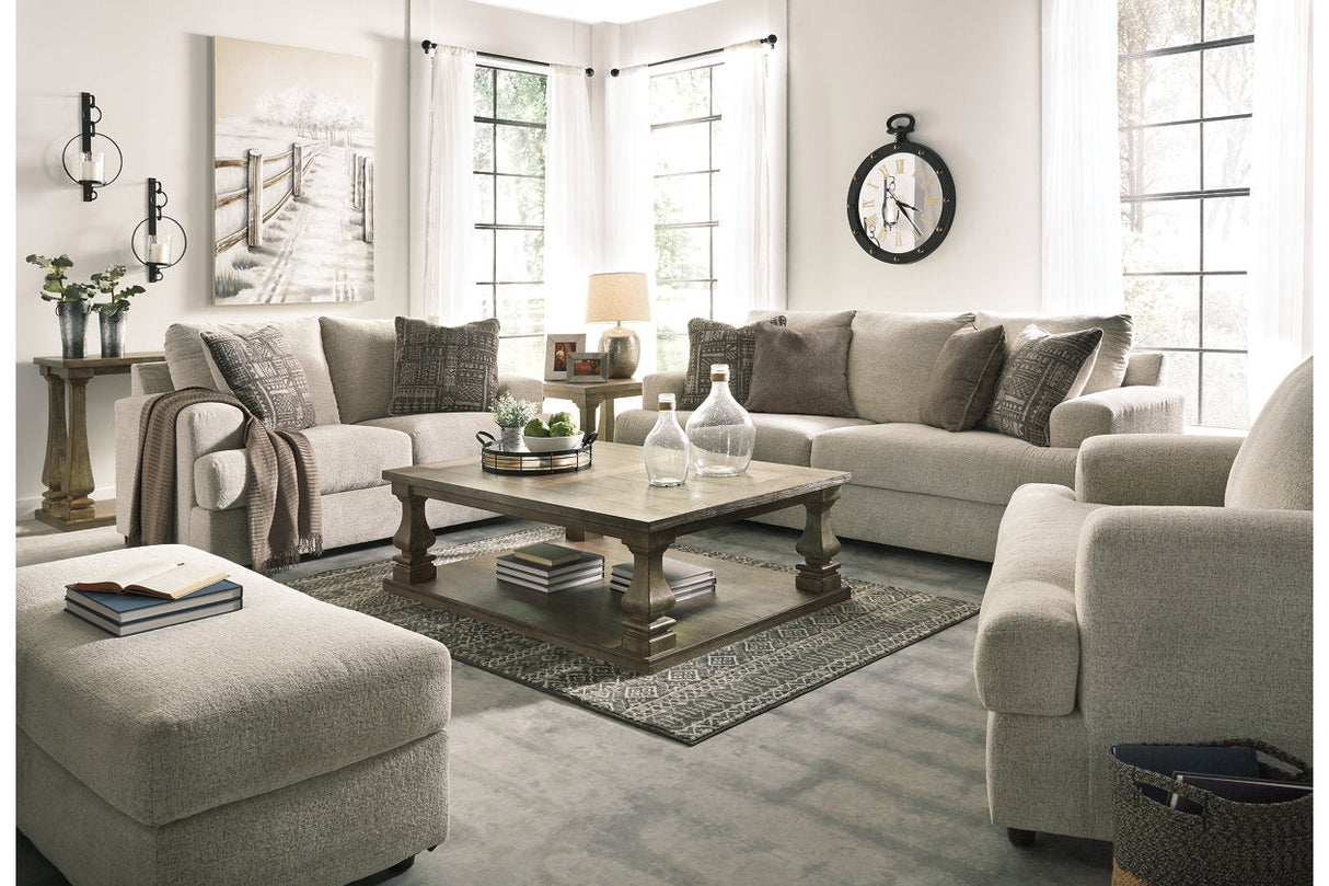 Soletren Stone Sofa, Loveseat, Oversized Chair and Ottoman