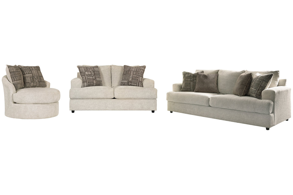 Soletren Stone Sofa, Loveseat and Accent Chair