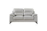 Mischa Silver Grain Top Grain Leather Living Room Set by Homelegance at Eve Furniture