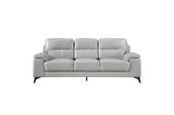 Mischa Silver Grain Top Grain Leather Living Room Set by Homelegance at Eve Furniture