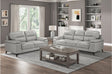 Mischa Silver Grain Top Grain Leather Living Room Set by Homelegance at Eve Furniture