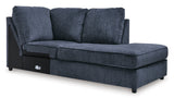 Albar Place Cobalt 2-Piece RAF Chaise Sectional