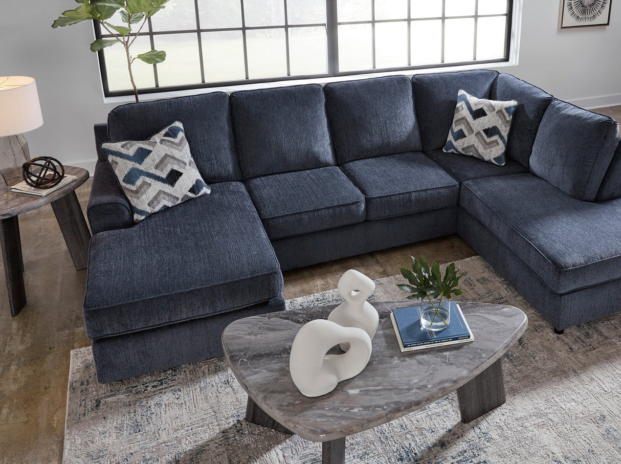 Albar Place Cobalt 2-Piece RAF Chaise Sectional