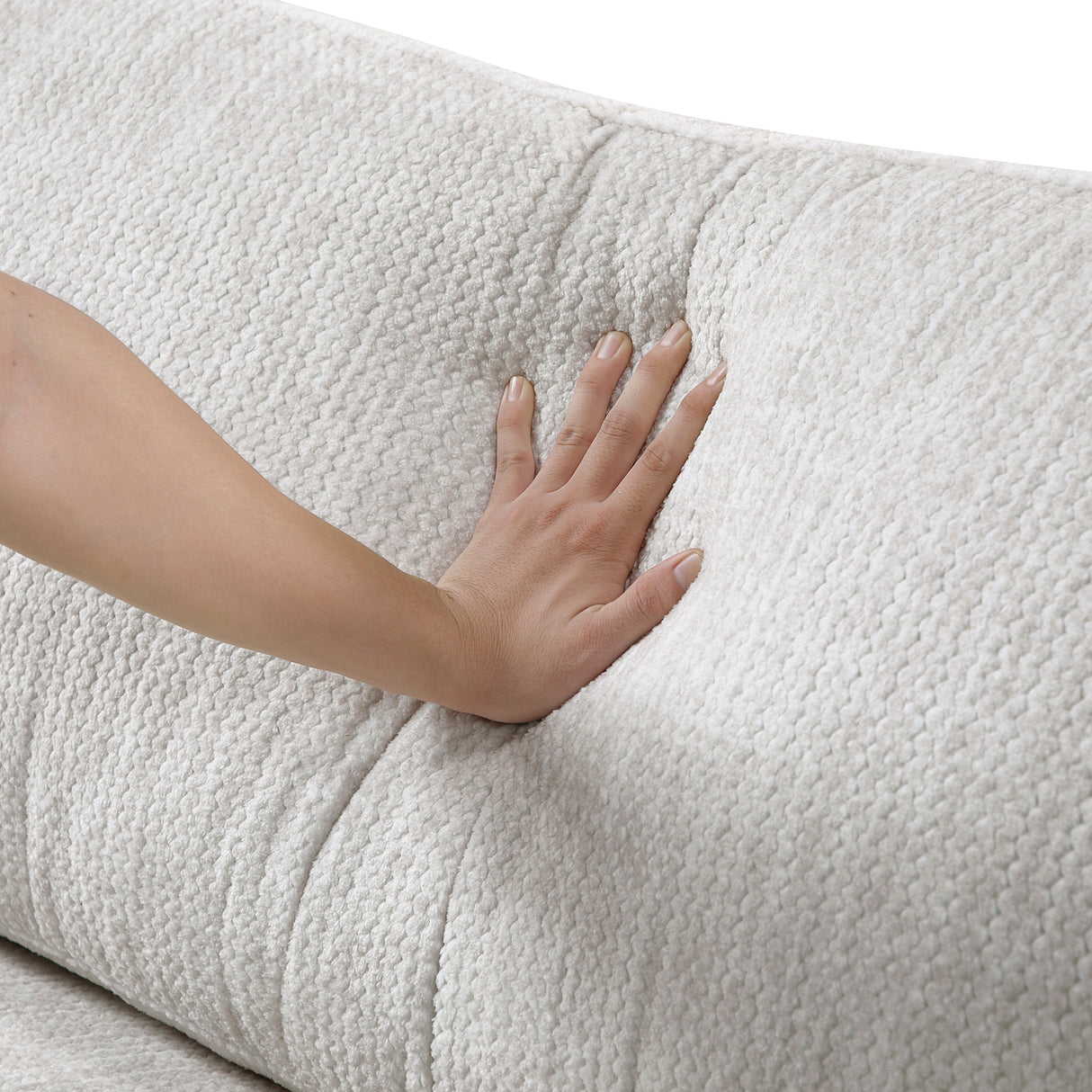 Tinley Beige Ottoman by Homelegance at Eve Furniture