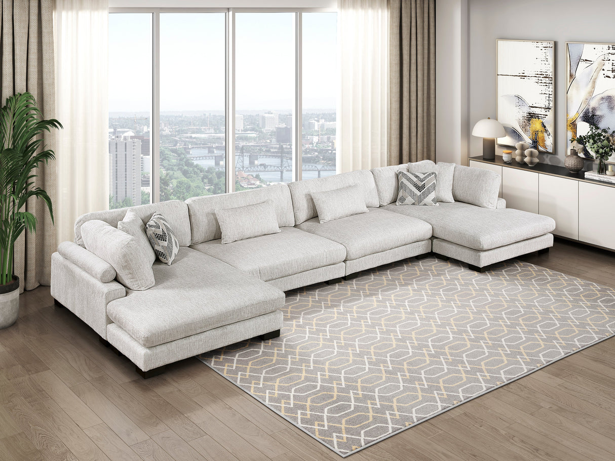Tinley Beige Ottoman by Homelegance at Eve Furniture
