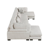 Tinley Beige Ottoman by Homelegance at Eve Furniture